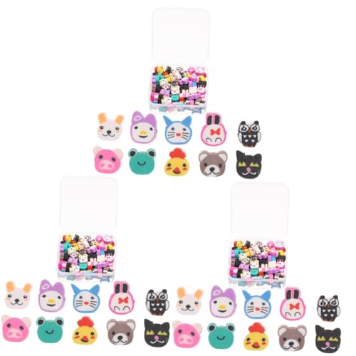 HOODANCOS 3 Boxen Weicher Keramik -Perlenschmuck für Polymer Miniatur Party Herstellung Reiz DIY -Schmuckzubehör Abstandshalter lose Perlen Spacer Perlen Cartoon lose Perlen von HOODANCOS