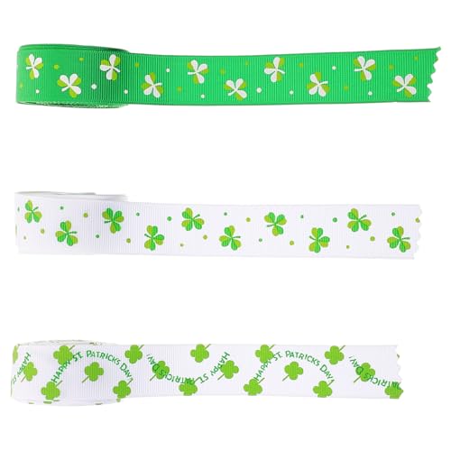 HOODANCOS 3 Rollen Vierblättriges Geschenkband für Patrick's Day DIY Dekorationsband für für Bastelprojekte und Feierlichkeiten HOODANCOS 3 Rollen Vierblättriges Geschenkband für Patrick's Day DIY Dekorationsband für für Bastelprojekte und Feierlichkeiten von HOODANCOS