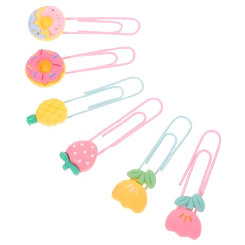 HOODANCOS 3 Sätze Cartoon Frucht -Lesezeichen schicke Büroklammern Multi-Gebrauchspapierclips Klammern für Papier Papierclips für Büro Büroklammer aus Kunststoff lustige Papierclips Eisen von HOODANCOS