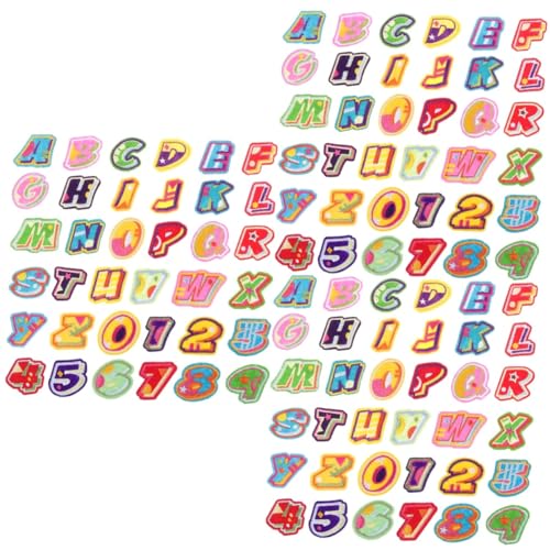 HOODANCOS 3 Sätze Englischer Brief Patch Alphabet Patches zum Aufnähen Stickereiflecken für Kleidung Stoffreparaturflicken bestickt Uni Brief aufbügeln Stickbuchstaben aufbügeln Filzstoff von HOODANCOS