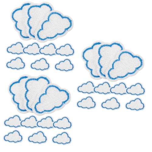HOODANCOS 3 Sätze Gestickte Stoff Aufkleber Bestickt Flecken Applikationen Nähen Bekleidungsneuheitsapplikation Wolken Abriebfeste Hutaufnäher Cartoon-mantel-patches Stickgarn 10 Stück * 3 HOODANCOS 3 Sätze Gestickte Stoff Aufkleber Bestickt Flecken Applikationen Nähen Bekleidungsneuheitsapplikation Wolken Abriebfeste Hutaufnäher Cartoon-mantel-patches Stickgarn 10 Stück * 3 von HOODANCOS