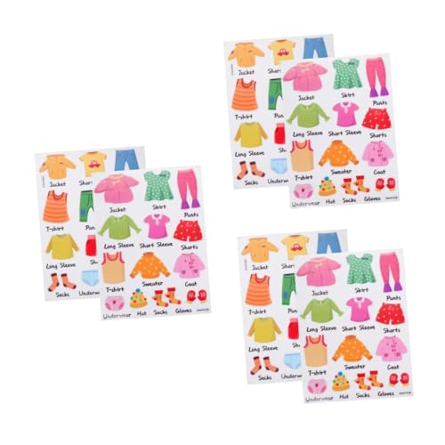 HOODANCOS 3 Sätze Kleideretiketten Set Ablösbare Dresser Aufkleber für Kinderzimmer Kleidungsklassifizierung mit Bildern und Text Einfach Anzubringen Entfernen Hochwertigem Gefertigt von HOODANCOS