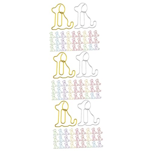 HOODANCOS 3 Sätze Paperclip Lesezeichenbuchordner Hund Büroklammern Name Büroklammern Für Sammelalben Süße Büroklammern Mini Hundeclips Papierklammern Größe Dackel Metall 50 Stück * 3 von HOODANCOS