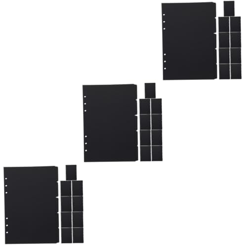HOODANCOS 3 Sätze Reiter Index-tabs Trennwände Mit Laschen Indexseitenteiler Bindemittel-separatoren Ordnertrenner Heftklammern Aus Papier A5 Trennwände Black 10 Blätter * 3 von HOODANCOS