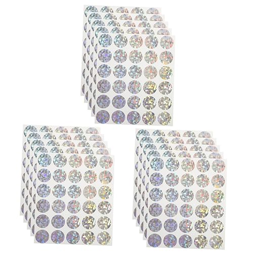 HOODANCOS 3 Sätze Rubbelkarten-aufkleber Punkt Aufkleber Kratzen Lose Für Preise Abrubbeln Lesezeichen Etikett Rubbellose Kratzkarte Rubbelkartenpreise Party-rubbelspiel Papier 5 Blätter * 3 von HOODANCOS