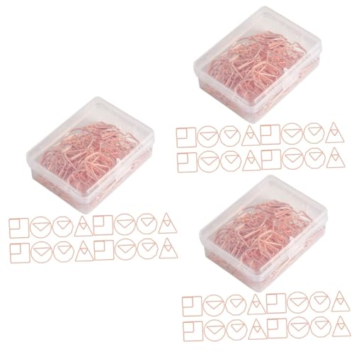 HOODANCOS 3 Sätze Süße Büroklammern Schlüssel Bunt Farbe Mittel Schreibtisch Mini Office-dokumentenklammern Datei-clip Kleine Büroklammern Bürozubehör Papierclips Eisen Roségold 60 Stück * 3 von HOODANCOS