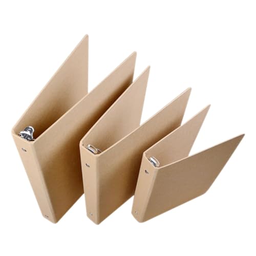 HOODANCOS 3 Stück Bindemittelschale Notizbuch Tragbar Dokumentordner-organizer Zubehör Für Büroordner Schulmappe Ästhetischer Binder Einband Für Loseblatthefter Kraftpapier Khaki von HOODANCOS