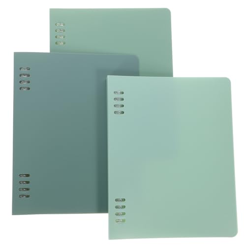 HOODANCOS 3 Stück Loseblatt-Bucheinband Das Notizbuch flexibler Binder Loseblattordner drei Notizblock Einband für Loseblatthefter Ordnerschutz für lose Blätter Planer-Abdeckung pp von HOODANCOS