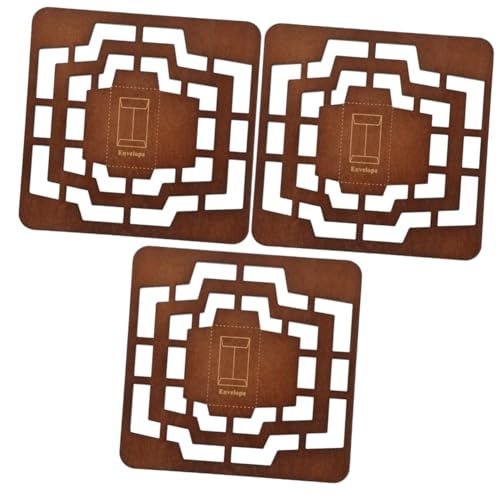 HOODANCOS 3 Stück Umschlagvorlage Diy-vorlagen Für Umschläge Umschlag Vorlagen Machen Schablonenumschläge Umschlagschablonenvorlage Und Groß Briefumschlag-schriftzug-vorlage Kaffee Holz von HOODANCOS