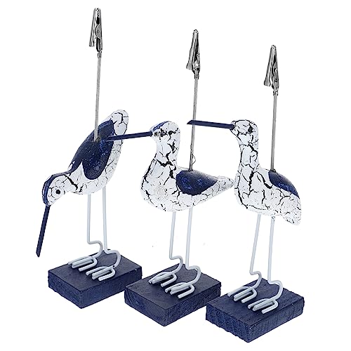 HOODANCOS 3 Stück Visitenkarteninhaber Briefschildhalter Visitenkarten-notizclip Büroklammer-memo Desktop-notizclip Foto-memo-halter Memo-notiz-fotoständer Memo -clip Holz von HOODANCOS