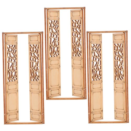 HOODANCOS 3-teiliges Puppenhaus-mini-holztür-set Zum Selbermachen, Hohles Holztür-set, Einfaches Styling Für Das Puppenhaus-wohnzimmer Für Ihr Innenmodell, Beige HOODANCOS 3-teiliges Puppenhaus-mini-holztür-set Zum Selbermachen, Hohles Holztür-set, Einfaches Styling Für Das Puppenhaus-wohnzimmer Für Ihr Innenmodell, Beige von HOODANCOS