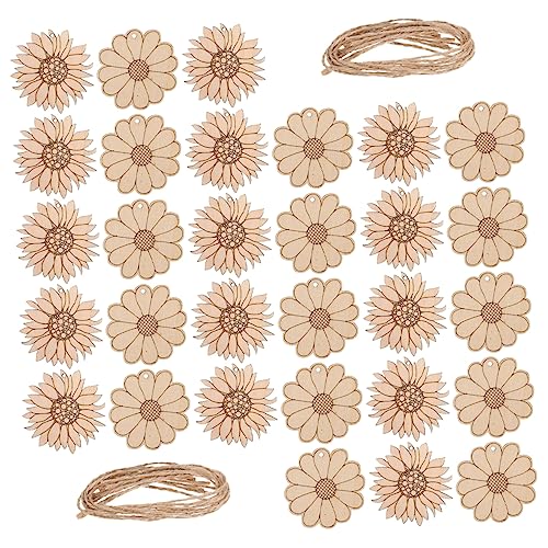 HOODANCOS 30 Stück Holzblumen Bastelset für DIY Holzscheiben Unbehandelte Holzornamente Bastelmaterialien für Kreative Dekorationen für Zuhause und Garten HOODANCOS 30 Stück Holzblumen Bastelset für DIY Holzscheiben Unbehandelte Holzornamente Bastelmaterialien für Kreative Dekorationen für Zuhause und Garten von HOODANCOS