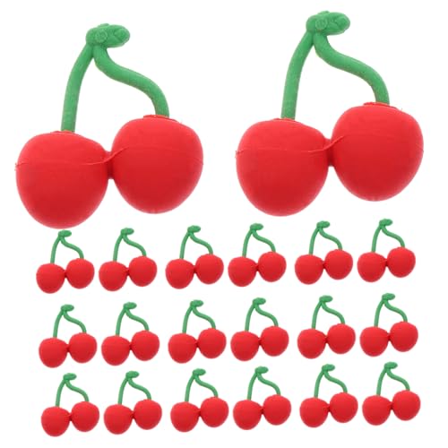 HOODANCOS 30 Stück Kirsch Radiergummis Frucht Süßigkeiten Radiergummis Schreibtisch Haustiere Für Klassenzimmer Belohnungsspielzeug Radiergummi Klassenzimmer Zubehör Für Apfel von HOODANCOS