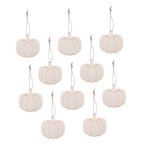 HOODANCOS 30 Stück Teiliges Unlackierte Holz Kürbisanhänger Leichtes DIY Bastelset Für Halloween Thanksgiving Party Dekorationen Glatte Oberfläche Für Malen Zeichnen Verzieren von HOODANCOS