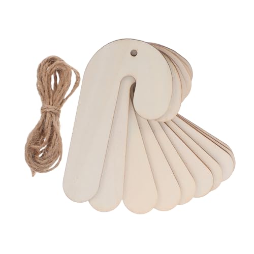 HOODANCOS 30 Stück Teiliges Weihnachts Holzanhänger Candy Cane Unbehandelte Blanke Holzscheiben mit Glatter Oberfläche zum Bemalen und Basteln Aufhängeschnur für DIY Weihnachtsdeko und HOODANCOS 30 Stück Teiliges Weihnachts Holzanhänger Candy Cane Unbehandelte Blanke Holzscheiben mit Glatter Oberfläche zum Bemalen und Basteln Aufhängeschnur für DIY Weihnachtsdeko und von HOODANCOS