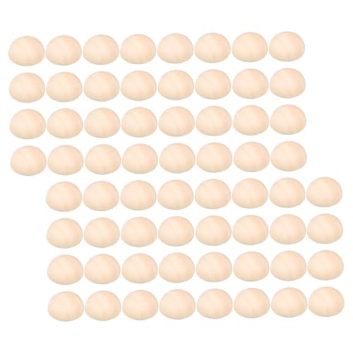HOODANCOS 300 Stück Halb Runde Holzperlen Natur Unbearbeitet Split Balls für Diy Projekte Leichte Holzperlen für Bastelarbeiten für Schmuck und Dekoration von HOODANCOS