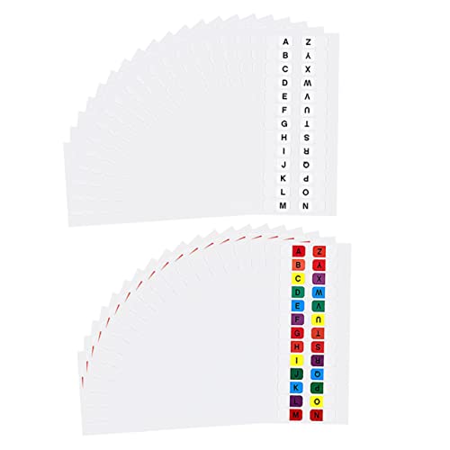 HOODANCOS 30Blätter Alphabetische Haftnotizen Index Tabs für Notizen Selbstklebende Registerkarten mit Wasserdichtem Design Organisation und Beschriftung von HOODANCOS
