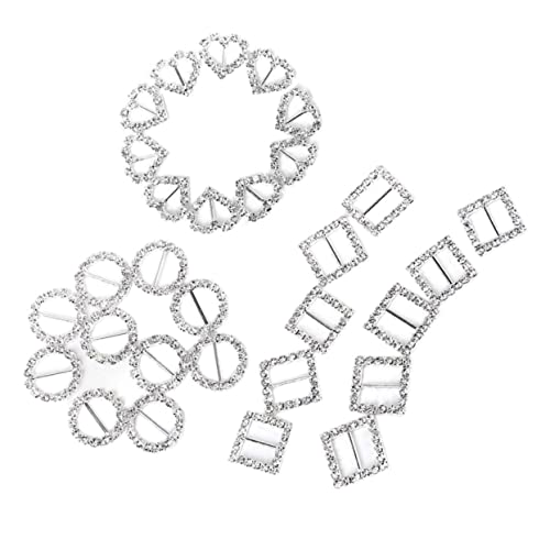 HOODANCOS 30St Bandschnalle scrapbook scheckheft Silberne Strass-Kristallschnalle Bandschieber Strasssteine haarschmuck quadratische Schnalle Süßigkeiten Box Schieberegler Zubehör Schleife HOODANCOS 30St Bandschnalle scrapbook scheckheft Silberne Strass-Kristallschnalle Bandschieber Strasssteine haarschmuck quadratische Schnalle Süßigkeiten Box Schieberegler Zubehör Schleife von HOODANCOS