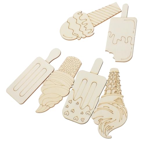 HOODANCOS 30Stücke DIY Holz Eiscreme Ausschnitte zum Bemalen Unvollendete Holzscheiben für Bastelarbeiten Sicher und Langlebig für Erwachsene HOODANCOS 30Stücke DIY Holz Eiscreme Ausschnitte zum Bemalen Unvollendete Holzscheiben für Bastelarbeiten Sicher und Langlebig für Erwachsene von HOODANCOS