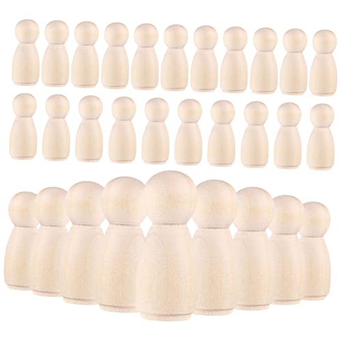 HOODANCOS 30Stücke DIY Holzpuppen Unbemalte Peg Puppen für Bastelmaterial für DIY Projekte Fördert Fantasie und Handwerkliche Fähigkeiten für Bastelbedarf HOODANCOS 30Stücke DIY Holzpuppen Unbemalte Peg Puppen für Bastelmaterial für DIY Projekte Fördert Fantasie und Handwerkliche Fähigkeiten für Bastelbedarf von HOODANCOS