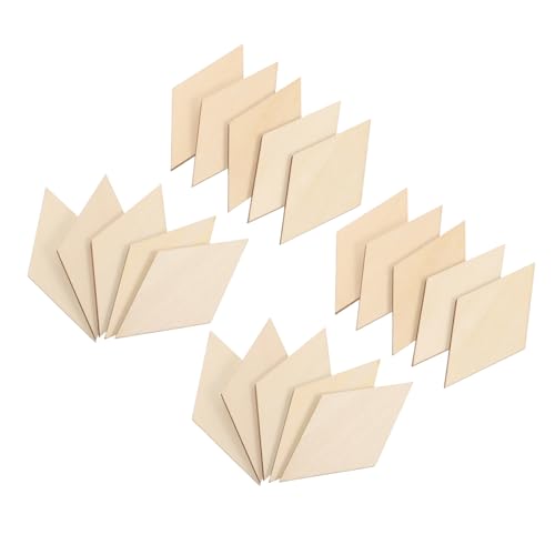 HOODANCOS 30Stücke DIY Holzscheiben Rhombusförmige Holzhandwerksmaterialien für Wohnkultur und Partydekoration Langlebig und Vielseitig Einsetzbar von HOODANCOS