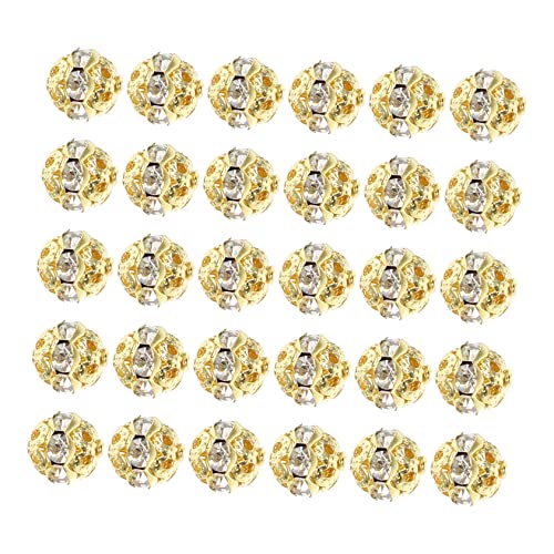 HOODANCOS 30Stücke DIY Strass Perlen Goldene Kristallperlen für Armbänder und Halsketten Hochwertige Bastelperlen für Schmuckdesign und Handwerk HOODANCOS 30Stücke DIY Strass Perlen Goldene Kristallperlen für Armbänder und Halsketten Hochwertige Bastelperlen für Schmuckdesign und Handwerk von HOODANCOS