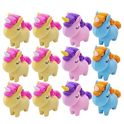 HOODANCOS 36 Stück Einhorn Radiergummi Party Mini Geburtstag Spaß Radiergummis Klein Radiergummis Spaß Studenten Liefern Gummisgummis Kindergäuer Preise Im Klassenzimmer von HOODANCOS