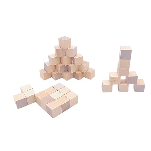 HOODANCOS 36Stücke Mini Holz Bastelwürfel Präzise Geschnittene Quadratische Holzklötze für DIY Projekte für Bastelenthusiasten von HOODANCOS