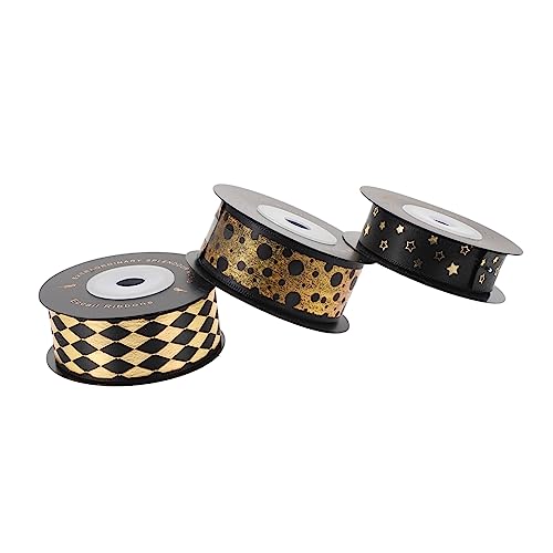HOODANCOS 3Rollen Geschenkverpackungsband Polyester für Blumensträuße und DIY Projekte Festliches Design Schwarz Sternen Langlebig HOODANCOS 3Rollen Geschenkverpackungsband Polyester für Blumensträuße und DIY Projekte Festliches Design Schwarz Sternen Langlebig von HOODANCOS
