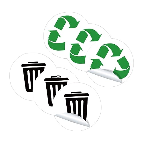 HOODANCOS 3Sätze Recycling Aufkleber Selbstklebende Etiketten für Mülltrennung Langlebig und Leicht Anzubringen für Mülleimer und Behälter zur Abfallklassifizierung von HOODANCOS