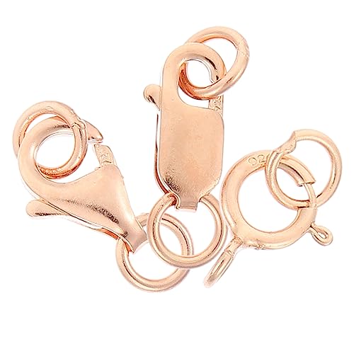 HOODANCOS 3Stücke Hummerverschlüsse für Schmuck DIY Karabiner Langlebig und Praktisch für Armbänder für Schmuckherstellung Roségold von HOODANCOS