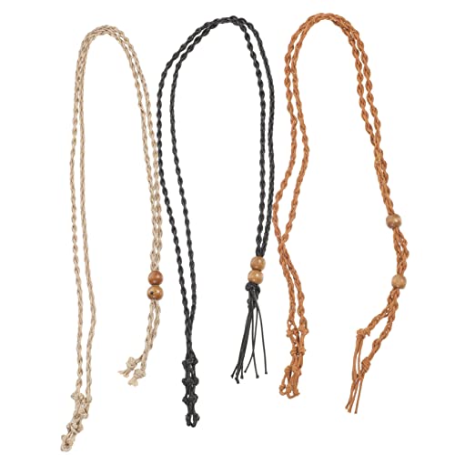 HOODANCOS 3Stücke Vintage Halskette mit Einstellbarem Seil Leere Steinhalter für Kristallanhänger Wachs Schnur für Schmuckgestaltung HOODANCOS 3Stücke Vintage Halskette mit Einstellbarem Seil Leere Steinhalter für Kristallanhänger Wachs Schnur für Schmuckgestaltung von HOODANCOS