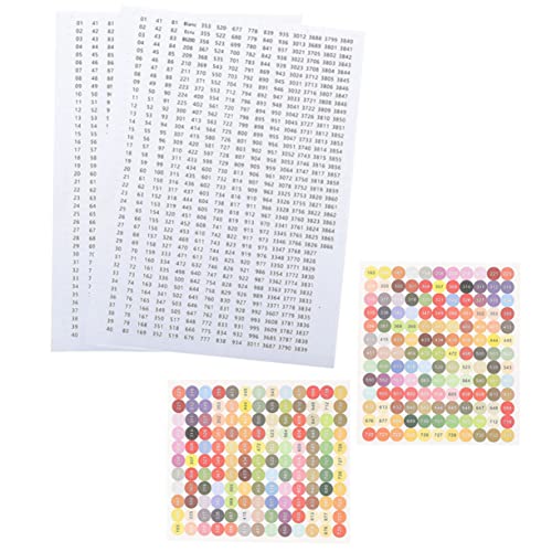HOODANCOS 4 Blätter Diamond Sticker-Nummer schulsachen schulzeug Büroetiketten Diamant-Aufkleber Etiketten für die Aufbewahrung in der Küche Kennzeichnungsaufkleber Aufkleber beachten Papier von HOODANCOS
