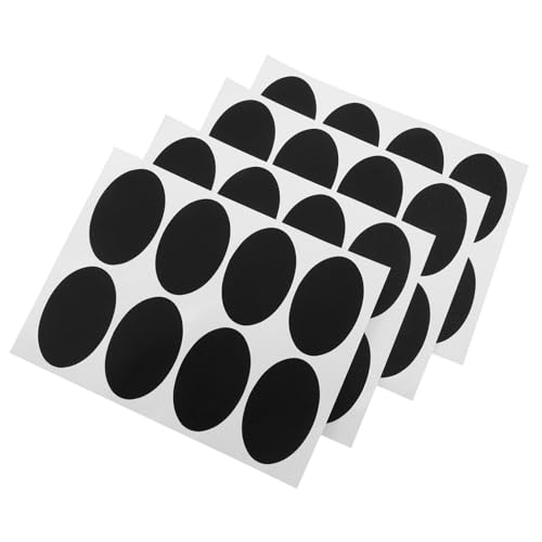 HOODANCOS 4 Blätter Wasserdichte Und Neu Geschriebene Tags Aufkleber Für Tafeletiketten Farbig Klebeetikett Etiketten Für Namensschilder Namensetiketten Klebrig Papier Black von HOODANCOS