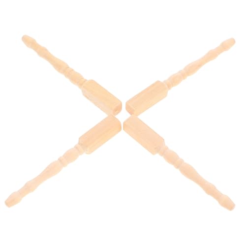 HOODANCOS 4 Pcs 1:12 Puppenhaus Miniaturmöbel Beine Mini Garderobe Schrankbeine Unvollendete Holztischbeine Für DIY Dollhouse Möbeldekoration von HOODANCOS