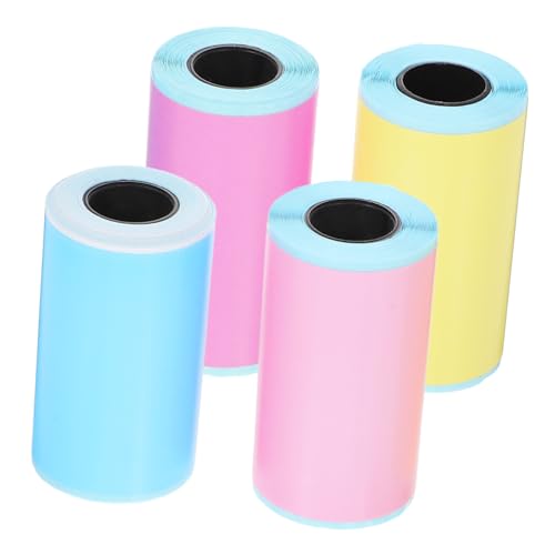 HOODANCOS 4 Rollen Mini Thermoetiketten Selbstklebende Etiketten für Mini Drucker Farbige Aufkleber Blau Gelb für Einzelhandel Büro und Persönlichen Gebrauch HOODANCOS 4 Rollen Mini Thermoetiketten Selbstklebende Etiketten für Mini Drucker Farbige Aufkleber Blau Gelb für Einzelhandel Büro und Persönlichen Gebrauch von HOODANCOS