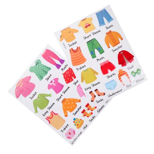 HOODANCOS 4 Sätze Kleidung Klassifizierungsaufkleber Set für Kinderzimmer Abnehmbare Wanddekoration Selbstklebende Etiketten für Kleidung Organisation und Sortierung von HOODANCOS