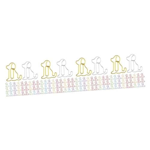HOODANCOS 4 Sätze Paperclip Lesezeichenbuchordner Name Papierclip Geformt Schild Hunde Mini Süße Büroklammern Papierklammern Dackel Hund Büroklammern Größe Metall 50 Stück * 4 von HOODANCOS