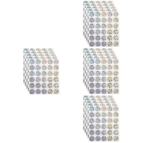 HOODANCOS 4 Sätze Rubbelkarten-aufkleber Fensteraufkleber Hologramm-aufkleber Etiketten Aufkleber Kratzen Punkt Rubbellose Kratzkarte Lustige Karten Rubbelkartenspiel Papier 5 Blätter * 4 von HOODANCOS