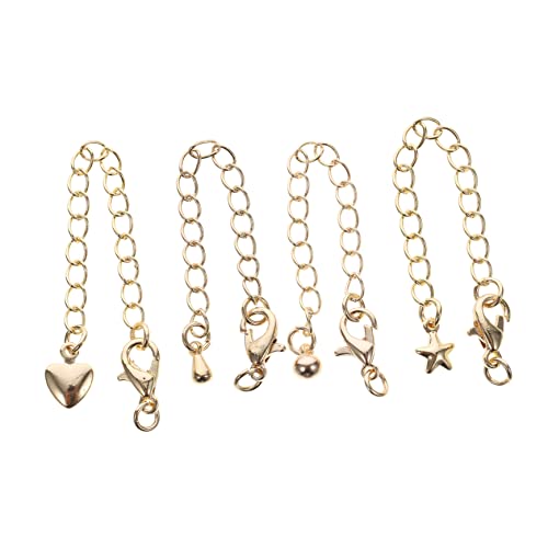 HOODANCOS 4 Stück Kettenverlängerungen Gold Vergoldete DIY Schmuckzubehör für Armbänder und Langlebig und für Kreative Projekte und HOODANCOS 4 Stück Kettenverlängerungen Gold Vergoldete DIY Schmuckzubehör für Armbänder und Langlebig und für Kreative Projekte und von HOODANCOS