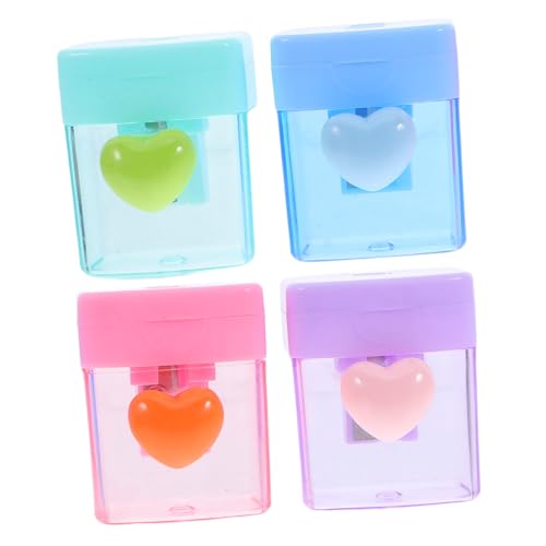 HOODANCOS 4 Stück Mini-bleistiftspitzer in Herzform, Einzelloch, Transparent, Ideal Für Schule, Zuhause, Büro, Kinder Und Erwachsene HOODANCOS 4 Stück Mini-bleistiftspitzer in Herzform, Einzelloch, Transparent, Ideal Für Schule, Zuhause, Büro, Kinder Und Erwachsene von HOODANCOS