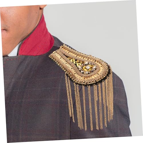 HOODANCOS 4 Stück Teiliges Metall Quasten Epauletten mit Ketten Elegante Schulter abzeichen für Damen Kostüm Vielseitig für Karneval Cosplay Halloween und Partyzubehör Geeignet von HOODANCOS