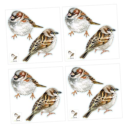 HOODANCOS 4 Stück Teiliges Selbstklebende Vogel motiv Wandsticker Flammsicher Dekorative Aufkleber für Kinderzimmer Schlafzimmer Einfache Anwendung Rückstandslos Entfernbar Harmonisches von HOODANCOS