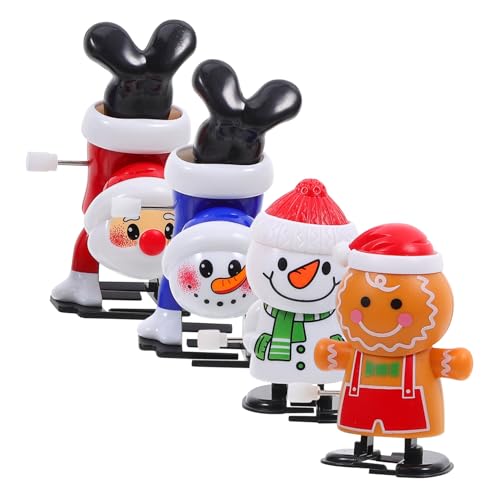 HOODANCOS 4 Stück Teiliges Wind up Weihnachts Schneemann Weihnachtsmann Lebkuchenfigur Kinderfreundliche Langlebige für Xmas Spielspaß und Weihnachtsbaumdeko HOODANCOS 4 Stück Teiliges Wind up Weihnachts Schneemann Weihnachtsmann Lebkuchenfigur Kinderfreundliche Langlebige für Xmas Spielspaß und Weihnachtsbaumdeko von HOODANCOS