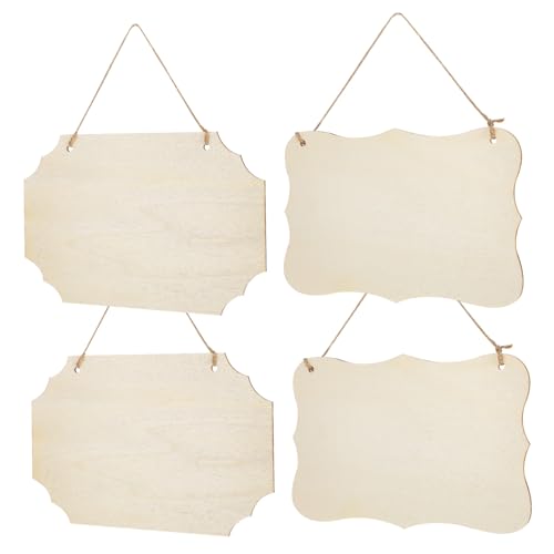 HOODANCOS 4 Stück Unbehandelte Holzschilder Vorgebohrten Löchern Dekorative Hängende Holztafeln in Verschiedenen Formen Vielseitige Holzplatten für Heimdeko Bastelprojekte und Türaufhänger HOODANCOS 4 Stück Unbehandelte Holzschilder Vorgebohrten Löchern Dekorative Hängende Holztafeln in Verschiedenen Formen Vielseitige Holzplatten für Heimdeko Bastelprojekte und Türaufhänger von HOODANCOS