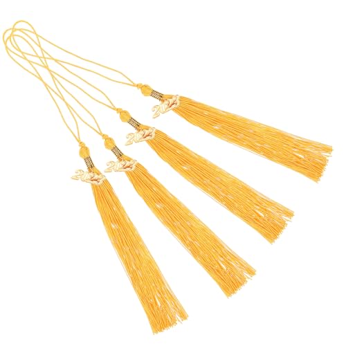 HOODANCOS Quasten Für Abschlusskappen Für Erwachsene 4 Stück 40 Cm Goldene Hängequasten Charm-jahresdesign Für Partyzubehör von HOODANCOS