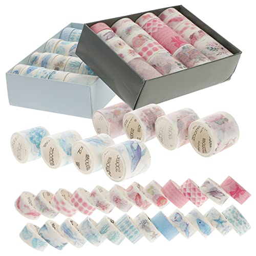 HOODANCOS 40 Rollen Washi-Tape süßes Band Sammelalbum Scrapbooking-Klebeband Scrapbooking -Vorräte Material verwaschenes Klebeband Washi -Bänder Musterband Japanisches Papier von HOODANCOS