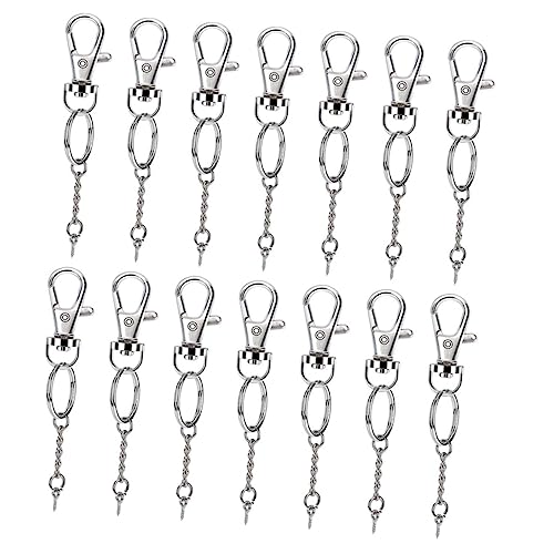 HOODANCOS 40 Sätze Schlüsselring Zubehör Set DIY Schlüsselanhänger Bastelset mit Drehbarem Karabiner Schlüsselringen und Schraubpins für Kreative Projekte Silber HOODANCOS 40 Sätze Schlüsselring Zubehör Set DIY Schlüsselanhänger Bastelset mit Drehbarem Karabiner Schlüsselringen und Schraubpins für Kreative Projekte Silber von HOODANCOS