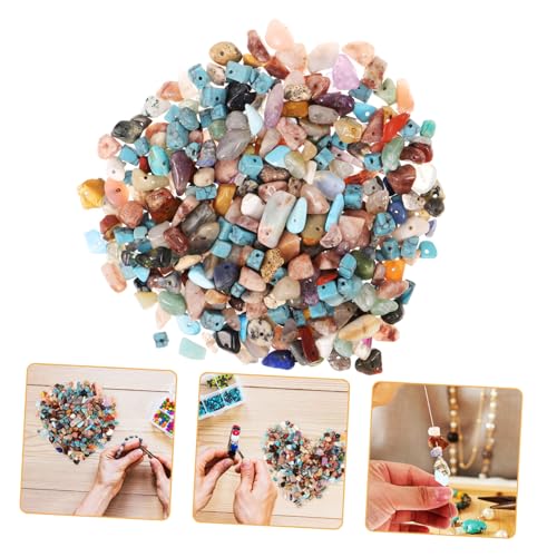 HOODANCOS 400Stücke DIY Armbandperlen Naturstein Kristallperlen für Schmuckherstellung Robuste und Langlebige Bastelperlen für Ketten Armbänder und Ohrringe von HOODANCOS
