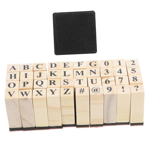 HOODANCOS 40Stücke Teiliges Holzstempel für Scrapbooking DIY Briefmarken mit Alphabetischen und Numerischen Motiven Leicht und Tragbar für Karten und Kunsthandwerk Langlebig von HOODANCOS